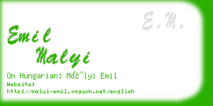 emil malyi business card